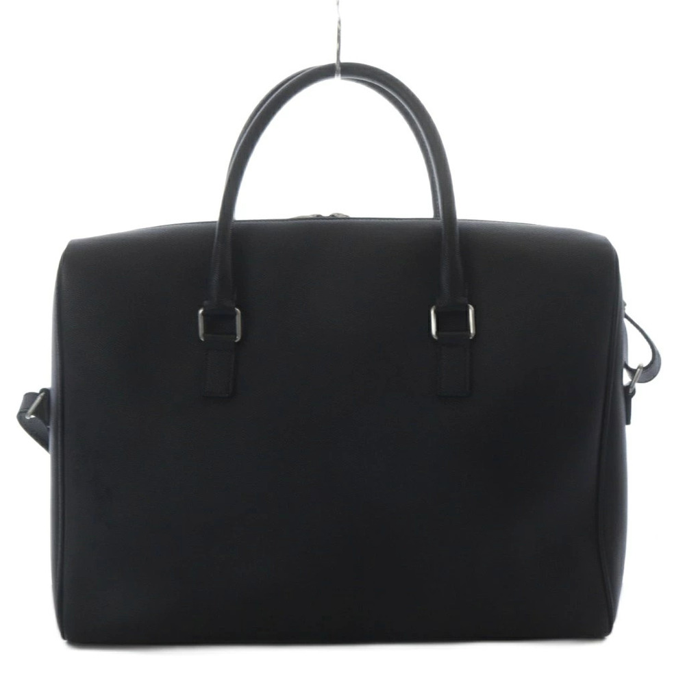 Saint Laurent Paris Duffle Briefcase Business Bag Tote Shoulder Leather Black
